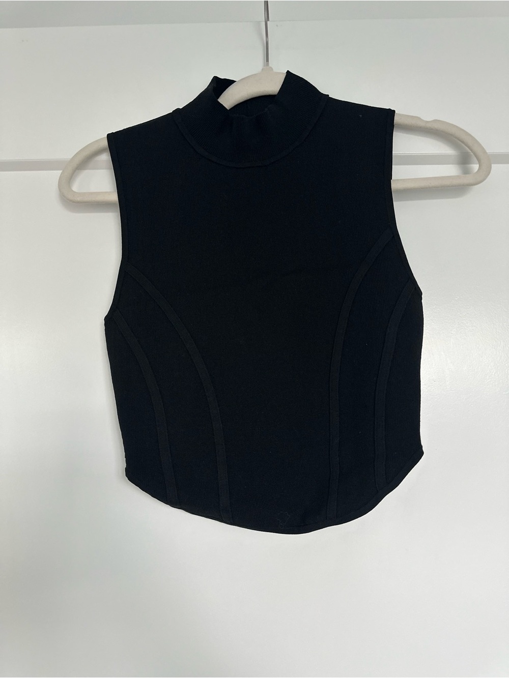 Babaton Black Sleeveless Mock Neck Tank Top